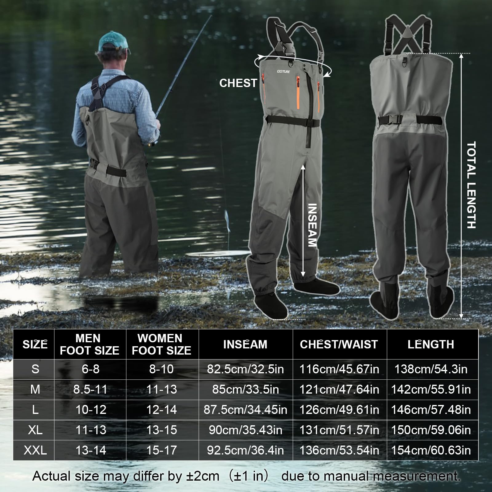 Goture 5-Layer مقاوم للماء الص - مراجعة Fishing Waders وسعره